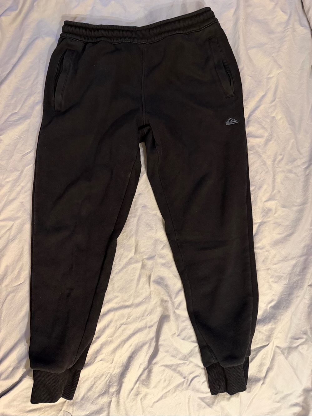 Quiksilver Black Sweatpants with Red Logo Tag